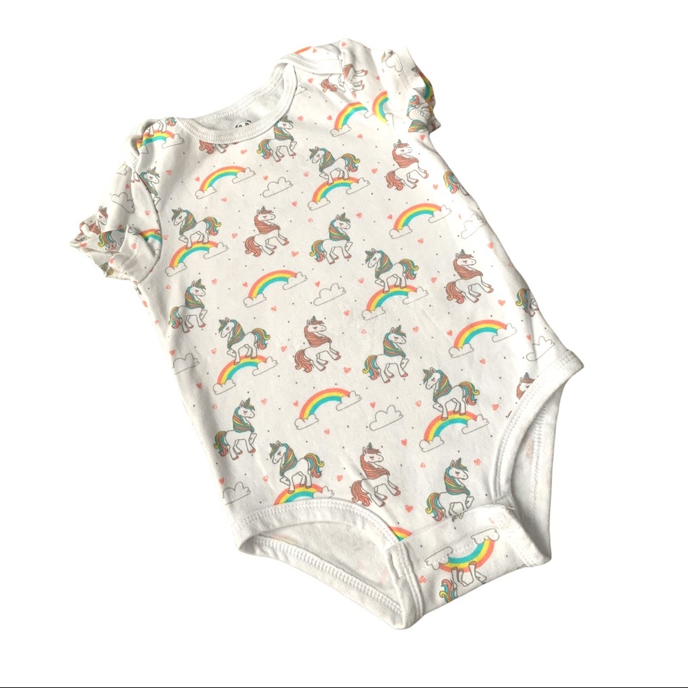 5/$25 ROCOCO Little Pony Rainbows Snap Button Onesie Bodysuit Baby 24 Months